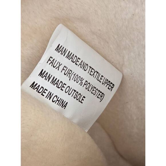 Khombu Winter Fur Boots Cream Lace Up Duck Boots Water Resistant Size 6 NEW - Picture 7 of 9